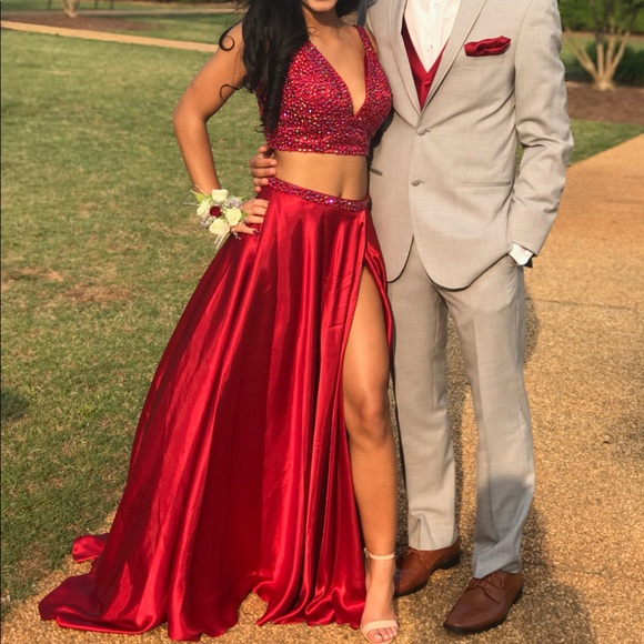 Sherri Hill Dresses & Skirts - Sherri Hill Two Piece Ruby Red Prom Dress